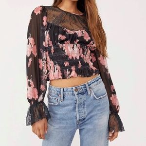 NWT Daphne Blouse in Midnight Combo